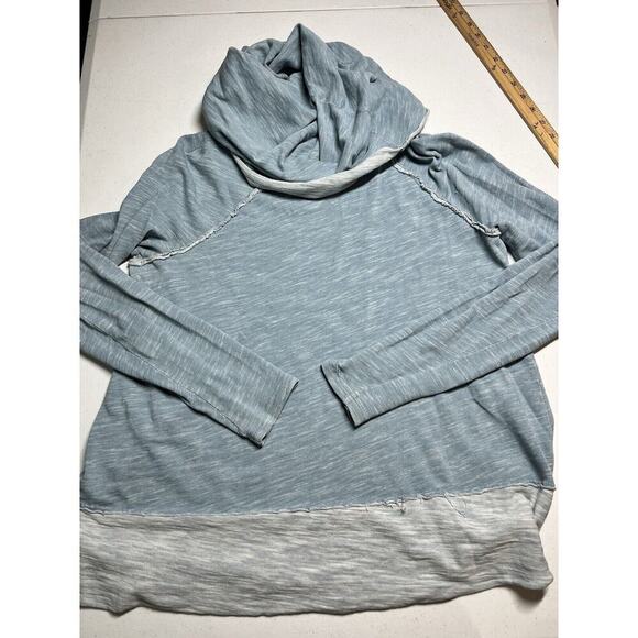 Free People Beach Heather Blue Long Sleeve Boho OCwl Neck Slouchy Top M? - Picture 6 of 6